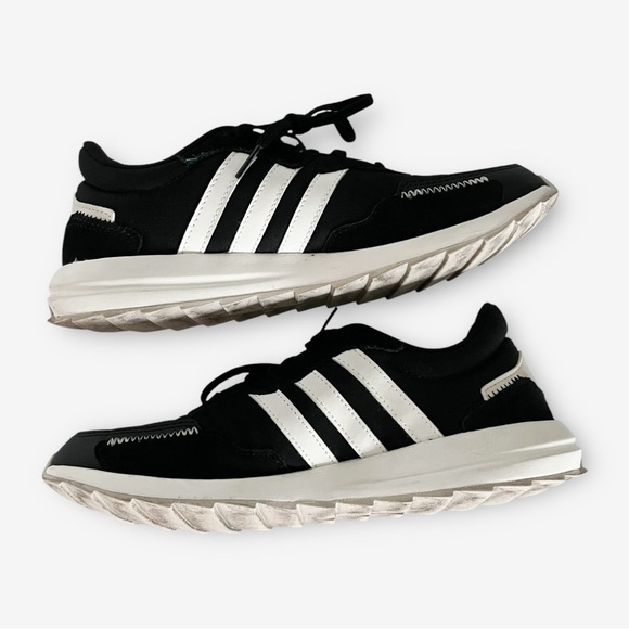 ADIDAS Womens 7.5 Retrorun Core Athletic Sneakers Black White Shoes - Picture 4 of 9